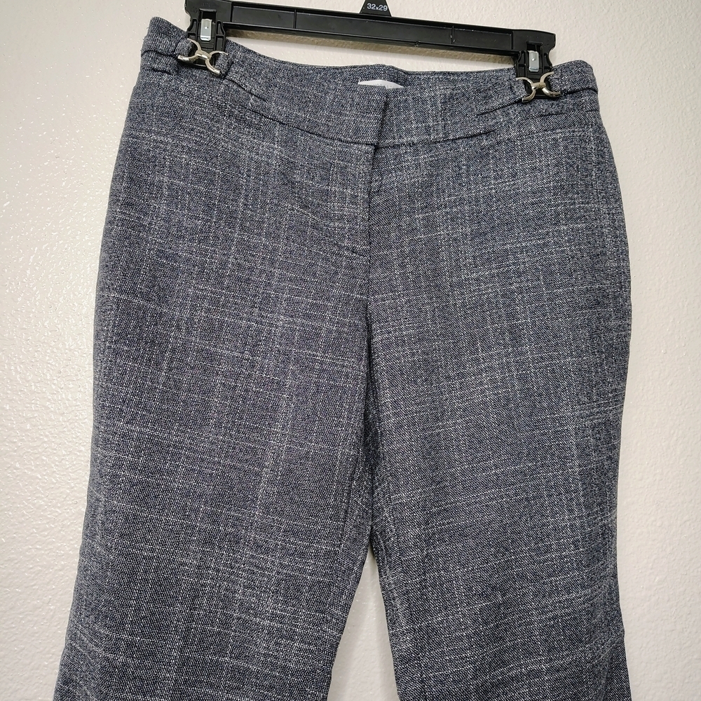 New York & Company Gray and White Stretch Trousers Pants Sz 6P - Picture 9 of 12